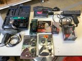 a table with many different tools on it in the room