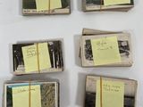 several old photos of people with post - it notes on them