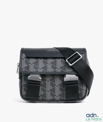 sac à bandoulière noir et blanc avec une bandoulière noire