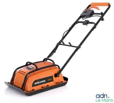 a close up of a lawn mower on a white background