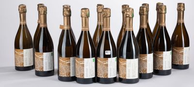 six bouteilles de vin alignées sur une surface blanche
