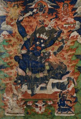une image d'un tableau représentant un homme à cheval