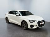 a white audi car is parked in a large room