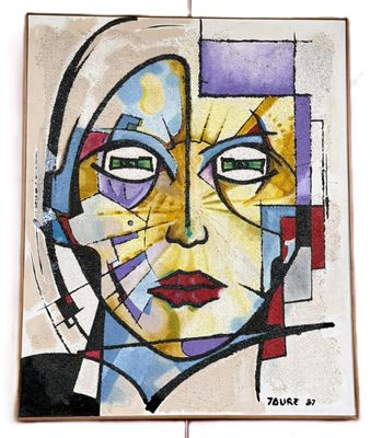 FAURE (XXe), Tête de femme, Technique mixte, signée en bas d…