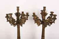 Paire d'importants candélabres à sept lumières en bronze cis… (photo 4)