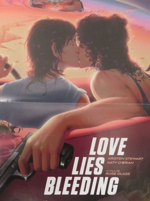 une affiche du film « Love Lies Bleeding » représentant deux personnes en train de s'embrasser