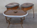 two tables that are sitting next to each other