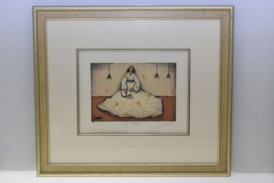 Ecole moderne (signature illisible), "La Lectrice", lithogra… - Photo 1