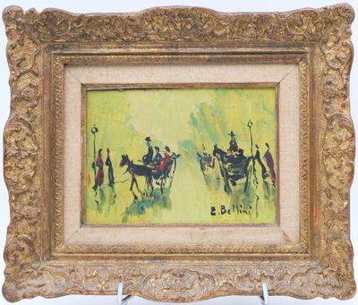 an image of a painting of a group of people riding on horses