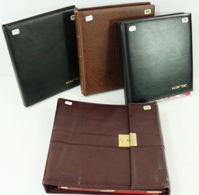 four different types of leather folders on a white surface