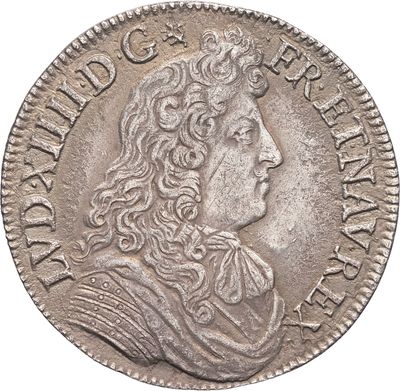 une pièce d'argent sur laquelle figure l'effigie d'un homme aux cheveux longs