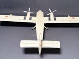 a model of a plane that is on a table