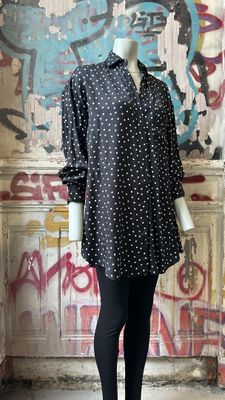 Ensemble T.36 A.VAUTHIER 2 pièces Robe Chemise Oversize Soie petits po - Photo 1