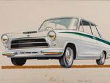 dessin d'une voiture blanche avec une bande verte à l'avant