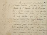 an old handwritten letter on a piece of paper with writing