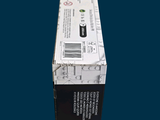a black and white picture of a box with a label on it
