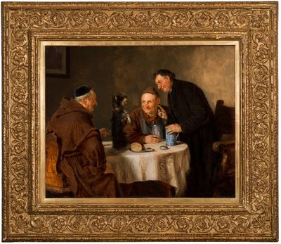 an image of a painting of a man and a woman sitting at a table