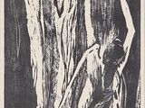une image d'un dessin en noir et blanc d'un homme sur un cheval