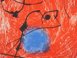 an image of a painting of a man with glasses on a red background