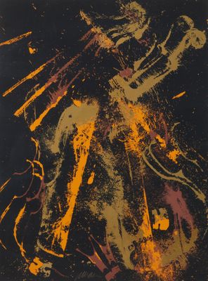 une image représentant un tableau où l'on voit un homme tenant une guitare