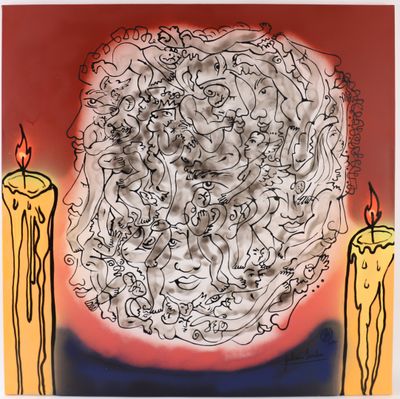 une image représentant un dessin d'un cercle sur lequel sont disposées des bougies