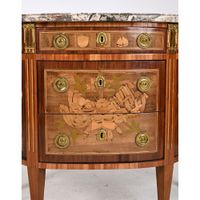 ONHEBERG. COMMODE LOUIS XVI de forme demi-lune en placage de… (photo 3)