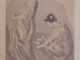 painting of a woman in a kimono dress and a woman in a kimono dress