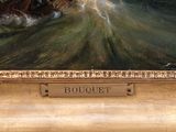 a painting of a boat in a body of water