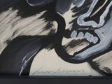 a picture of a painting of a man with a skull on it