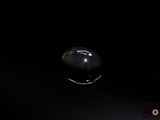 a small black object floating in the dark water