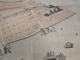 a picture of a map of a city with ships on it