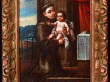 an image of a painting of a man holding a baby in his arms