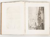 an open book with a drawing of a boat in the water