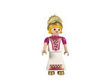 une figurine Lego représentant une femme avec une couronne sur la tête