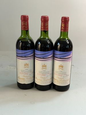3 bouteilles Château MOUTON ROTHSCHILD 1980 1er GCC Pauillac…