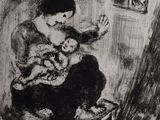 drawing of a woman holding a baby in her arms