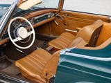 dashboard of a classic car with leather seats and a steering wheel
