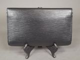 louis vuitton black epi leather clutch bag with silver hardware