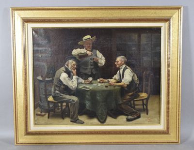 an image of a painting of a group of men sitting around a table