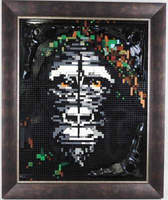Alain BORDIER (XXe). Gorilla. Composition en pièces de LEGO.