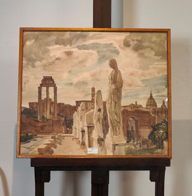 une image d'un tableau sur un chevalet dans une pièce
