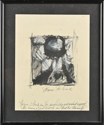 une image représentant le dessin d'une femme dans un cadre noir