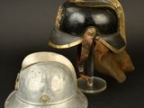 two helmets that are sitting next to each other