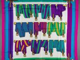a multicolored scarf with the words happy new year written on it