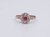 bague ancienne en rubis et diamants