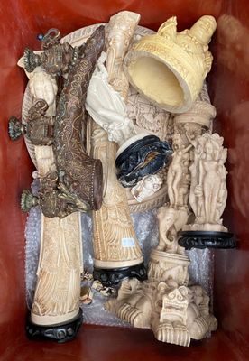 a picture of a box with a lot of figurines inside of it