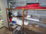 a shelf that has a bunch of items on it