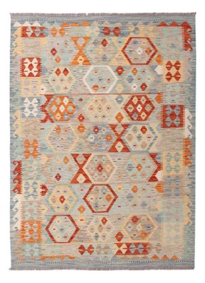 Kilim Afghan en laine Couleur gris, bleu 200 x 150