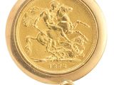 une image représentant une pièce d'or sur laquelle figure un homme à cheval