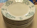 several plates stacked on top of each other on a table